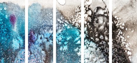 TABLOU 5-PIESE ABSTRACȚIE DE ACUARELĂ - TABLOURI ABSTRACTE - TABLOURI
