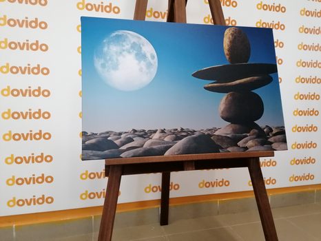 OBRAZ SKLÁDANÉ KAMENY V MĚSÍČNÍM SVĚTLE - OBRAZY FENG SHUI - OBRAZY