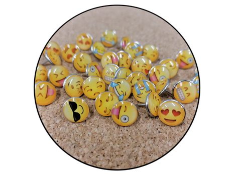 SMILEY FACE MIX PINS (10 PCS) - PUSHPINS - PICTURES