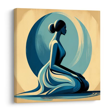 OBRAZ KLIDNÁ SILUETA PŘED MĚSÍCEM - OBRAZY ŽENY - OBRAZY