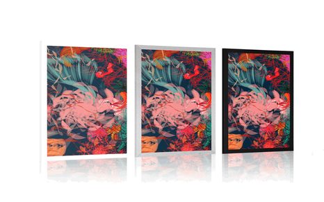 POSTER ABSTRAKTE BLUMEN - ABSTRAKT UND GEMUSTERT - POSTER