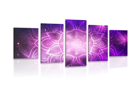 5 PART PICTURE MANDALA WITH GALAXY BACKGROUND