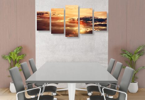 5 RÉSZES KÉP VARÁZSLATOS FELHŐK - TERMÉSZET- ÉS TÁJKÉPEK - KÉPEK