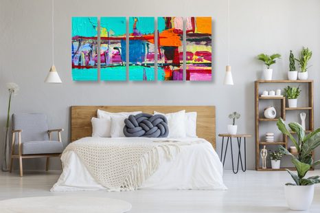 5-DIELNY OBRAZ ABSTRAKTNÉ UMELECKÉ DIELO - ABSTRAKTNÉ OBRAZY - OBRAZY