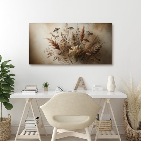 WANDBILD GETROCKNETE GRÄSER UND BLUMEN - BILDER BLUMEN - BILDER