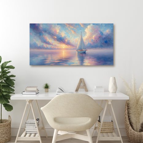 OBRAZ ROMANTICKÁ PLACHETNICE - OBRAZY MOŘE A PLÁŽ - OBRAZY