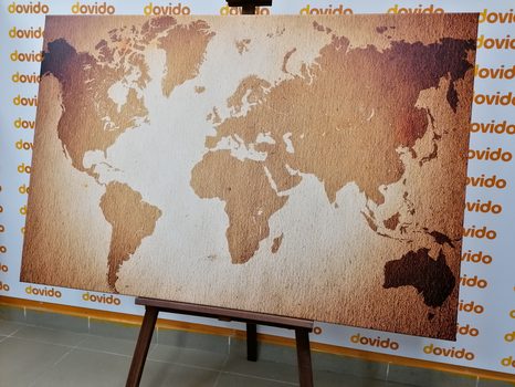 TABLOU VINTAGE HARTA LUMII - TABLOURI CU HĂRȚI - TABLOURI