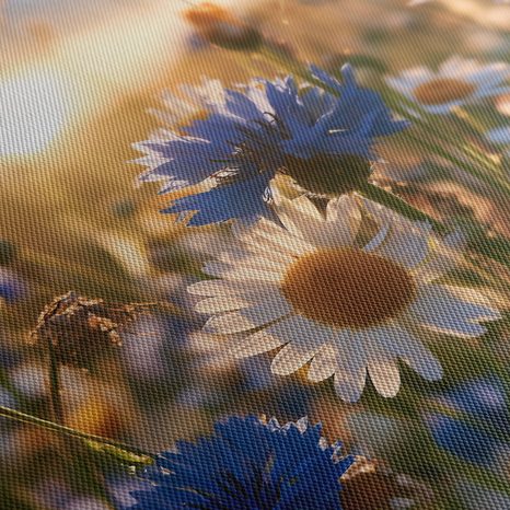 CANVASTAVLA ÄNGSBLOMMOR I SOLNEDGÅNG - BLOMTAVLOR - TAVLOR