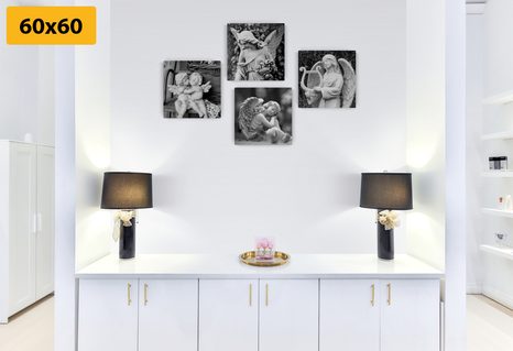 SET OBRAZŮ NEBESKÝ KLID V ČERNOBÍLÉM PROVEDENÍ - SESTAVY OBRAZŮ - OBRAZY