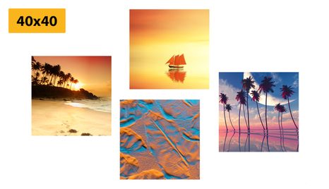 BILDER-SET MEER UND STRAND IN INTERESSANTEN FARBEN - BILDERSETS - BILDER