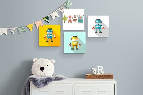 SET OBRAZOV PRE DETSKÝCH MILOVNÍKOV ROBOTOV - ZOSTAVY OBRAZOV - OBRAZY