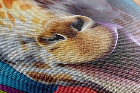 QUADRO SU TELA – GIRAFFA CON CUFFIE - QUADRI DI ANIMALI DA FESTA CON LE CUFFIE - STAMPE E QUADRI