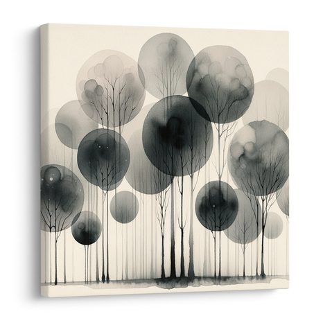OBRAZ FANTAZIJNÍ STROMY V ŠEDÉ KRAJINĚ - OBRAZY STROMY ŽIVOTA - OBRAZY