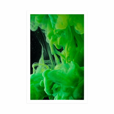 PLAGÁT ZELENÉ TEČÚCE FARBY - ABSTRAKTNÉ A VZOROVANÉ - PLAGÁTY