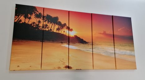 5-DÍLNÝ OBRAZ ZÁPAD SLUNCE NA SRÍ LANCE - OBRAZY PŘÍRODY A KRAJINY - OBRAZY