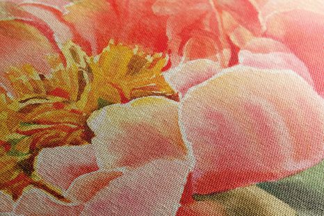 TABLEAU SUR TOILE – PIVOINES ROUGES - TABLEAUX DE FLEURS - TABLEAUX