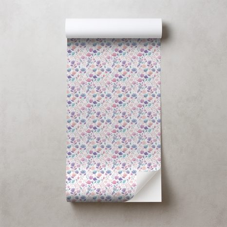 SAMOLJEPLJIVA FOTOTAPETA PASTELNI CVJETNI UZORAK - TAPETE S UZORKOM - TAPETE