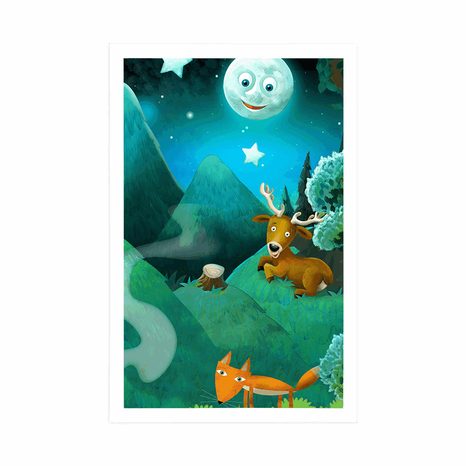 POSTER MAGISCHER MÄRCHENWALD - TIERE - POSTER