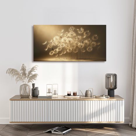 CANVAS SCHILDERIJ ZWEVENDE PAARDENBLOEMPLUISJES - SCHILDERIJEN - MEGA UITVERKOOP TOT 70% 🔥