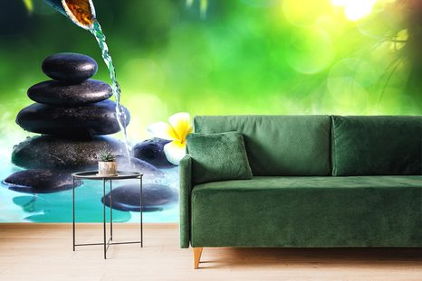 TAPETE HARMONIE IM ZEN-GARTEN - TAPETEN MIT FENG SHUI-MOTIVEN - TAPETEN