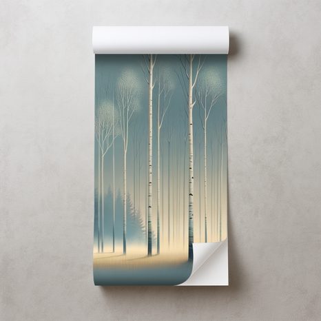 SAMOLEPÍCÍ TAPETA ZASNĚŽENÝ LES V MLZE - TAPETY LES - TAPETY