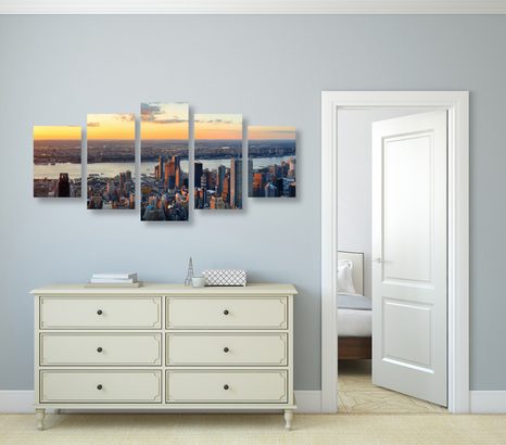 5-CZĘŚCIOWY OBRAZ PANORAMA NOWEGO JORKU - OBRAZY MIASTA - OBRAZY