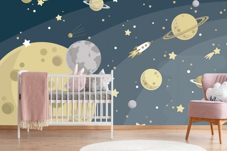 TAPETA NEOBYČEJNÝ VÝLET VE VESMÍRU - DĚTSKÉ TAPETY - TAPETY