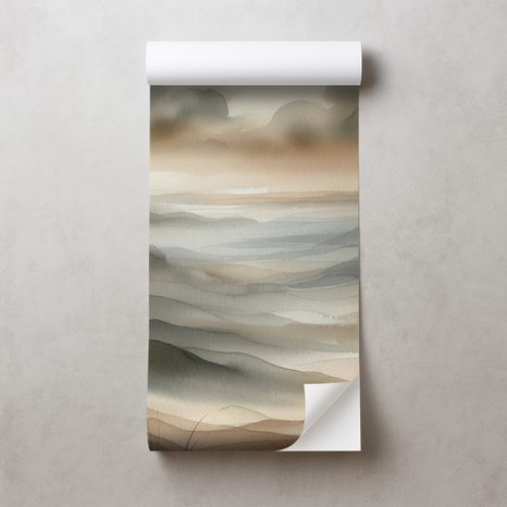 SAMOLEPÍCÍ TAPETA AKVARELOVÁ KRAJINA V MLZE - TAPETY PODLE MOTIVU - TAPETY