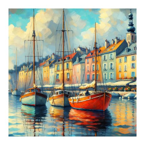 WANDBILD NACHMITTAGSRUHE IM HAFEN - BILDER VON STÄDTEN - BILDER