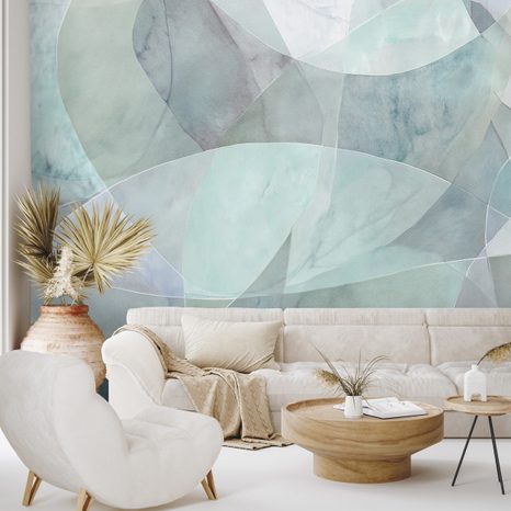TAPET AUTOADEZIV FORME PASTELATE ACUARELĂ - TAPET ABSTRACT - TAPETURI