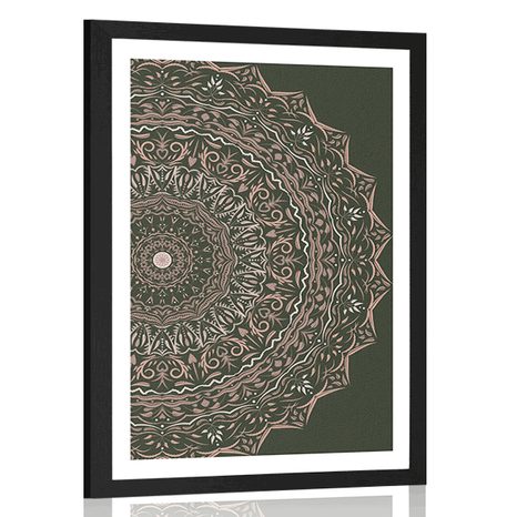 PLAKAT S PASPARTUOM MANDALA U VINTAGE STILU - FENG SHUI - PLAKATI