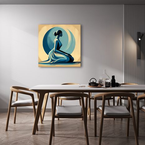 OBRAZ KLIDNÁ SILUETA PŘED MĚSÍCEM - OBRAZY ŽENY - OBRAZY