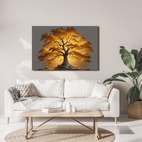 WANDBILD LEUCHTENDER LEBENSBAUM - BILDER BÄUME DES LEBENS - BILDER