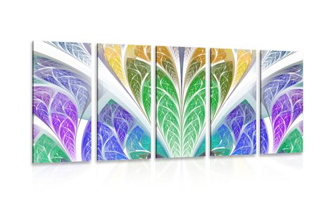 5-PIECE CANVAS PRINT INTERESTING ABSTRACTION OF COLORED GLASS