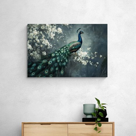 OBRAZ PÁV S KVETMI - OBRAZY PÁVY - OBRAZY