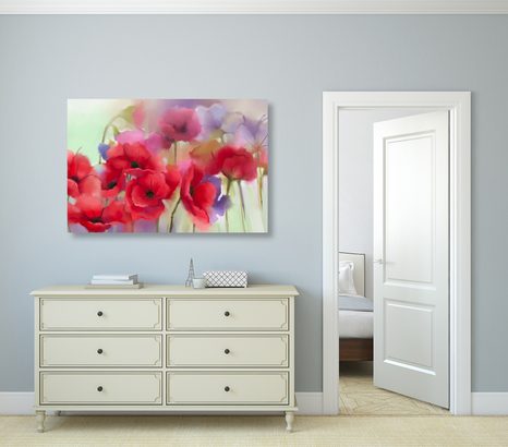 SLIKA DIVNI NACRTANI MAKOVI - SLIKE CVIJEĆA - SLIKE