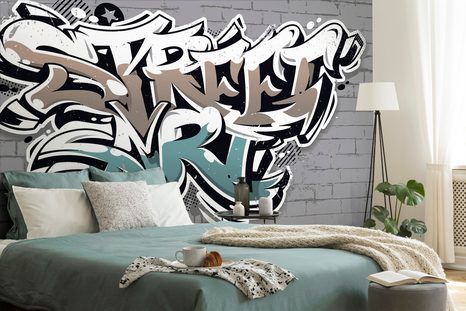 CARTA DA PARATI – CON SCRITTA STREET ART - CARTA DA PARATI ARTE DI STRADA - CARTA DA PARATI