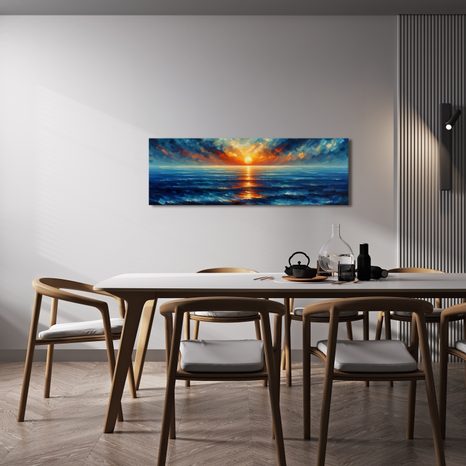OBRAZ DRAMATICKÁ OBLOHA A VLNY - OBRAZY VÝCHOD A ZÁPAD SLUNCE - OBRAZY
