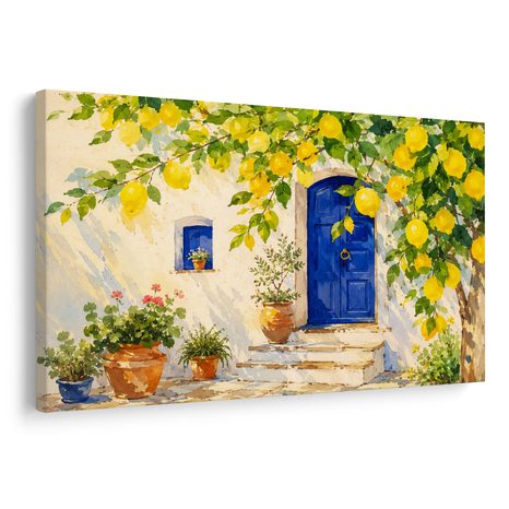 WANDBILD MEDITERRANE ZITRONEN ÜBER DER VERANDA - BILDER VON STÄDTEN - BILDER