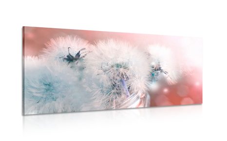 TABLEAU SUR TOILE – PISSENLIT AVEC ÉLÉMENTS ABSTRAITS - TABLEAUX DE FLEURS - TABLEAUX
