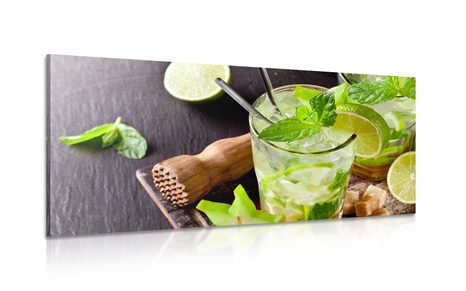 CANVAS PRINT DELICIOUS MOJITO - PICTURES OF FOOD AND DRINKS - PICTURES