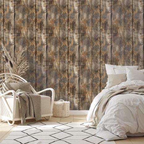 SAMOLEPÍCÍ FOTOTAPETA RUSTIKÁLNÍ DŘEVĚNÉ PRKNA - TAPETY S IMITACÍ DŘEVA - TAPETY