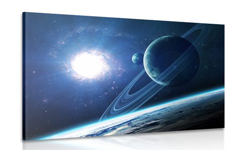 CANVAS PRINT PLANET IN SPACE - PICTURES OF SPACE AND STARS - PICTURES