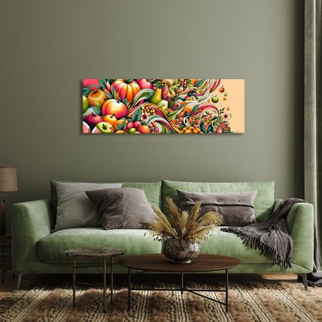 OBRAZ BAREVNÉ OVOCE V POHYBU - OBRAZY JÍDLA A NÁPOJE - OBRAZY