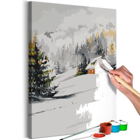 PICTURE PAINTING BY NUMBERS WINTER COTTAGE