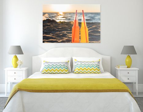 OBRAZ OSVĚŽUJÍCÍ NÁPOJ NA PLÁŽI - OBRAZY ZÁTIŠÍ - OBRAZY