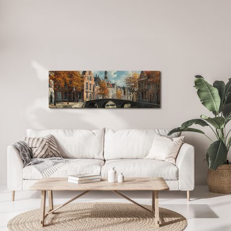 OBRAZ ARCHITEKTURA NAD VODNÍM KANÁLEM - BAREVNÉ DOMY - OBRAZY