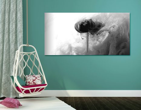 SLIKA ZANIMIVI CVET V ČRNOBELI IZVEDBI - ČRNOBELE SLIKE - SLIKE