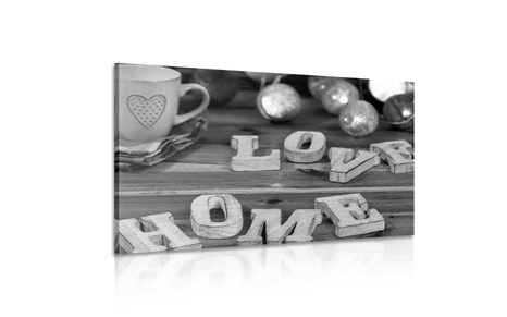 WANDBILD HARMONISCHES ZUHAUSE IN SCHWARZ-WEISS - SCHWARZ-WEISSE BILDER - BILDER