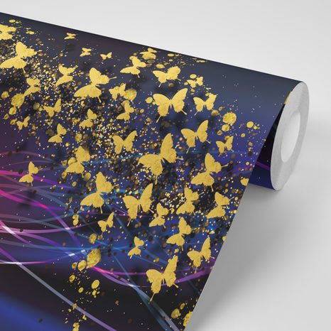 SELBSTKLEBENDE TAPETE SCHÖNER HIRSCH MIT SCHMETTERLINGEN - SELBSTKLEBENDE TAPETEN - TAPETEN